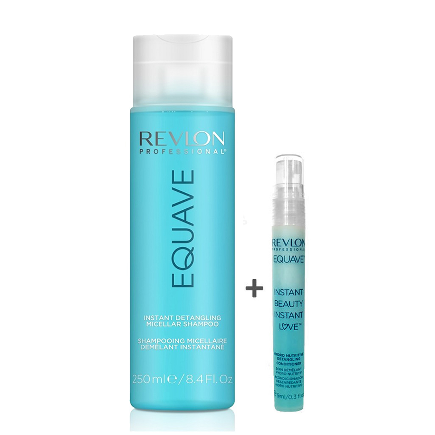 Revlon Equave Hydro Nutritive Detangling Shampoo 250ml + Keratin Conditioner Probe 9ml