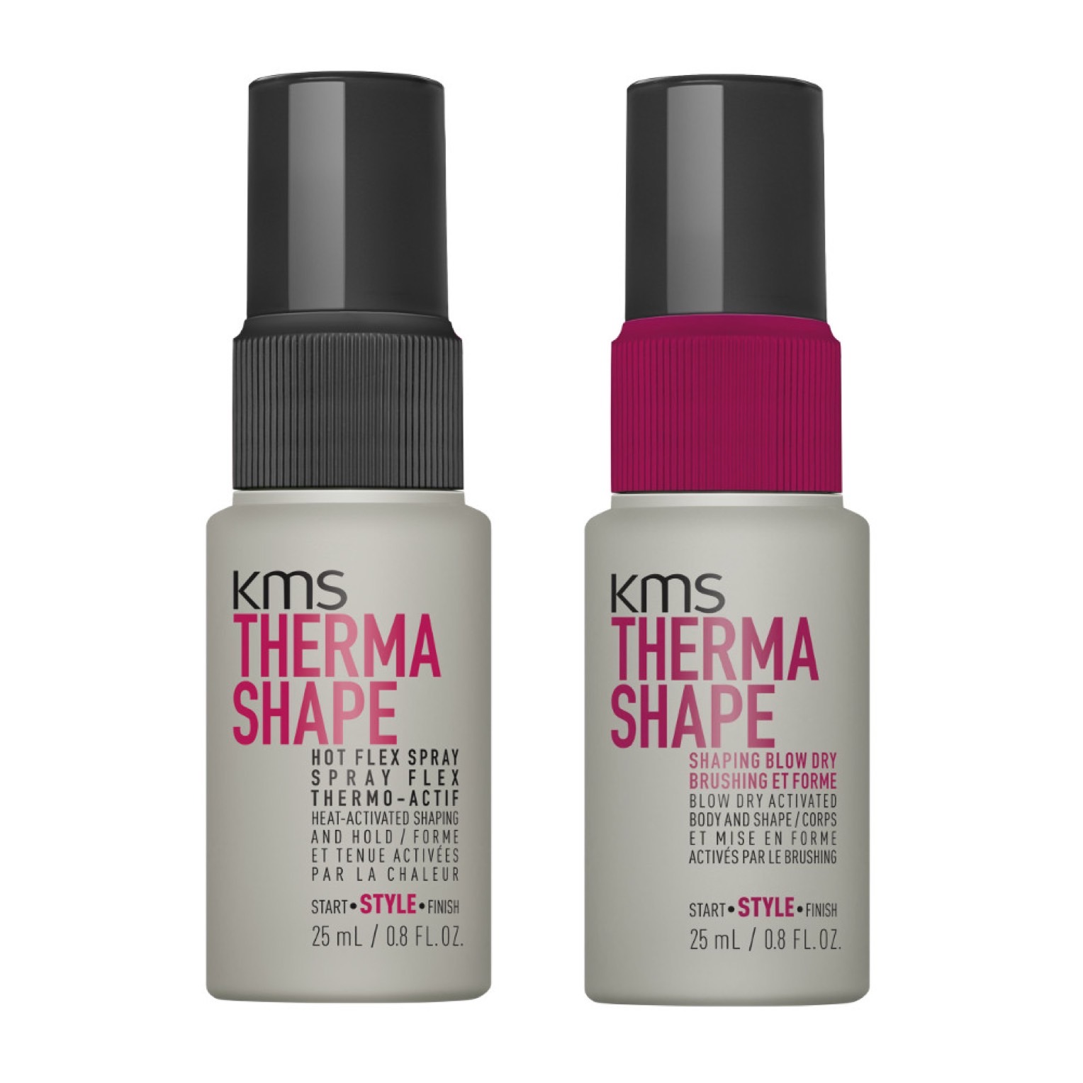 KMS California Thermashape Reisegröße Set - Hot Flex Spray 25ml + Shaping Blow Dry 25ml