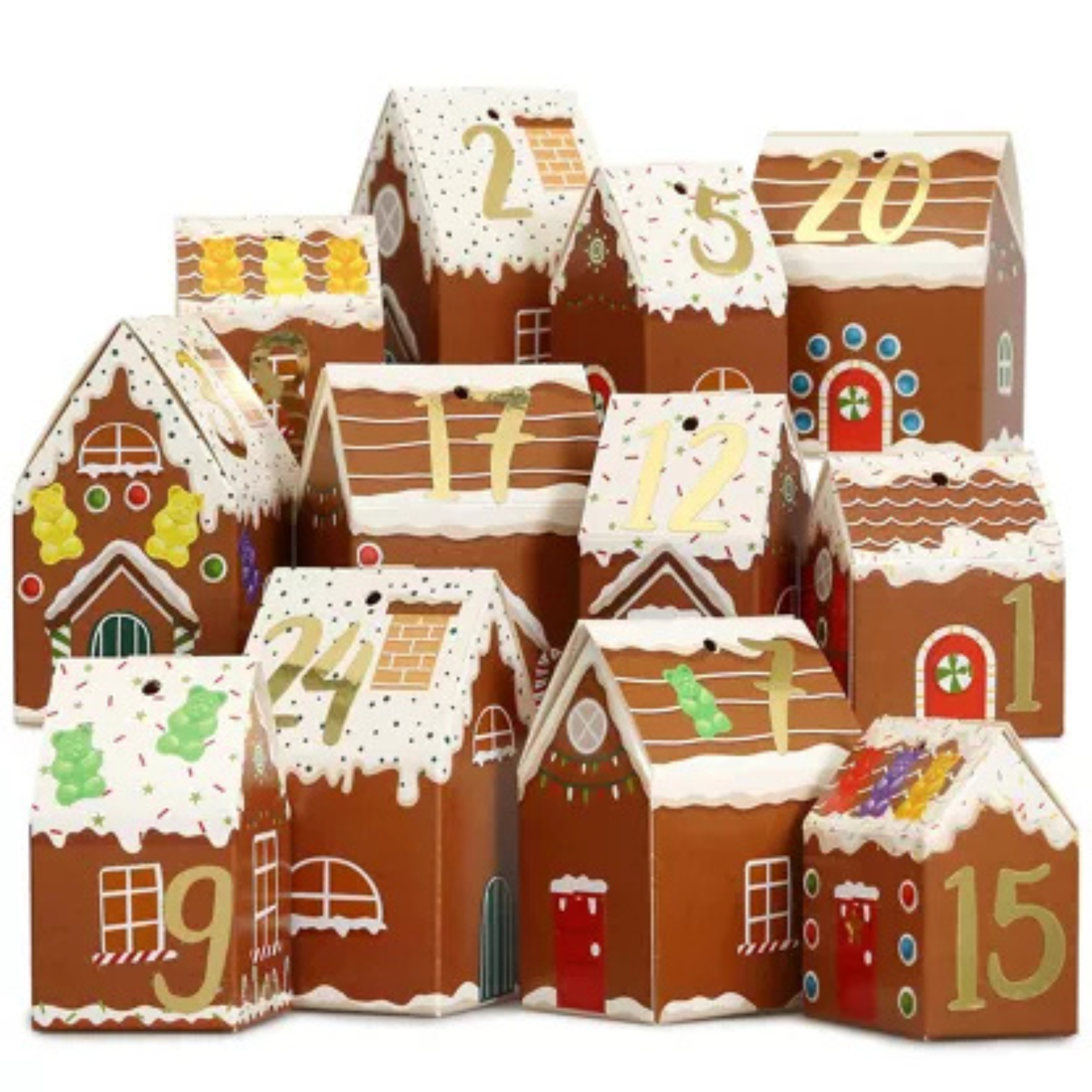 Papierdrachen Adventskalender zum Selbstbefüllen - Lebkuchenhaus