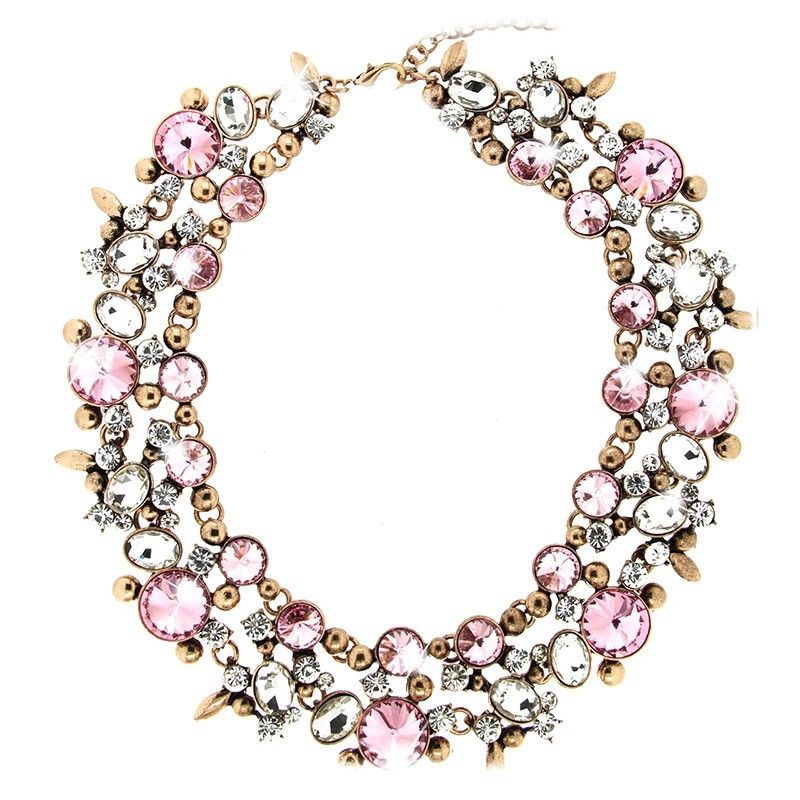 Sweet Deluxe Halskette Collier Cordoba, antikgold/crystal/rose
