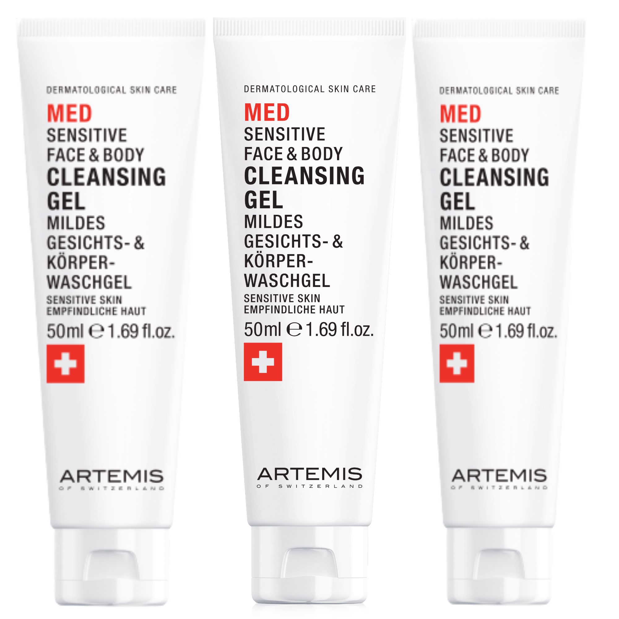 Artemis MED Sensitive Face & Body Cleansing Gel 3x50ml = 150ml 