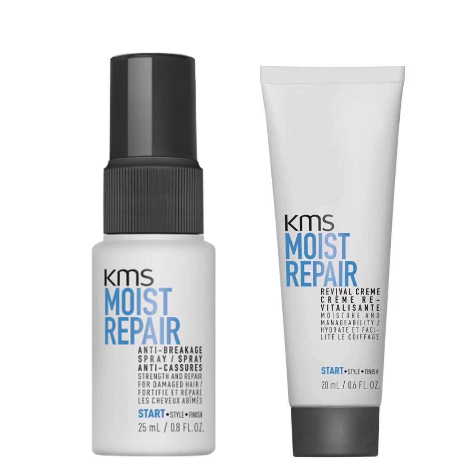 KMS California Moistrepair Reisegröße Set - Moistrepair Anti-Breakage Spray 25ml + Moistrepair Revival Creme 20ml