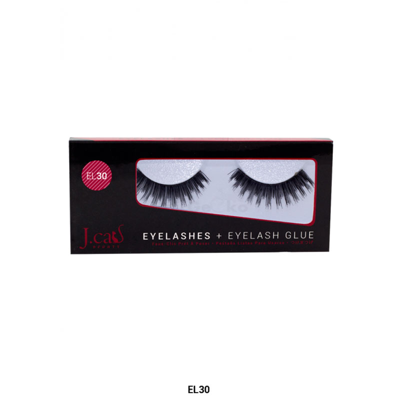 J.Cat Eyelashes Wimpern aus 100% Echthaar + Kleber - EL30