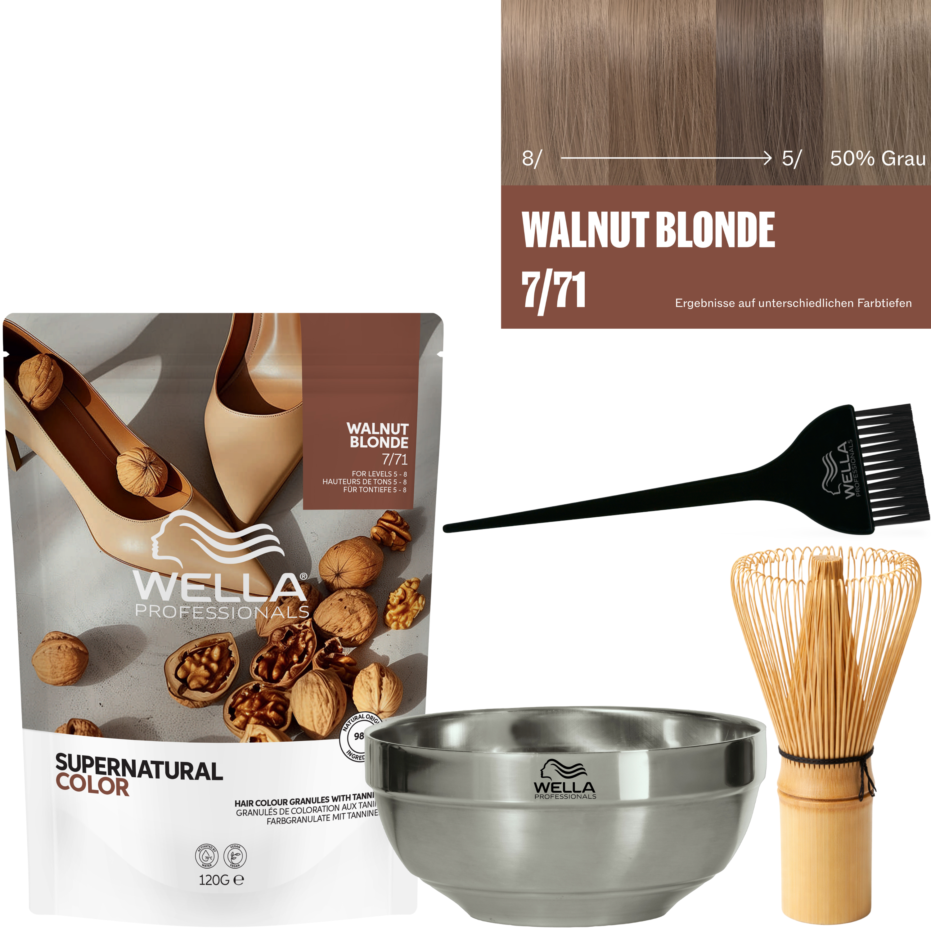 Wella Supernatural Color Komplett-Set - Walnut Blonde 7/71