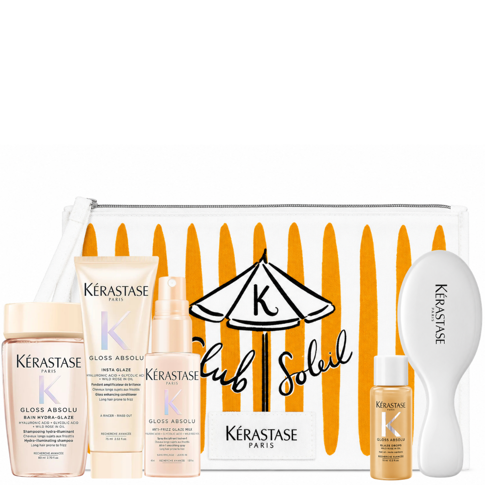 Kérastase Gloss Absolu Travel Set mit Haarbürste & Beauty-Bag 