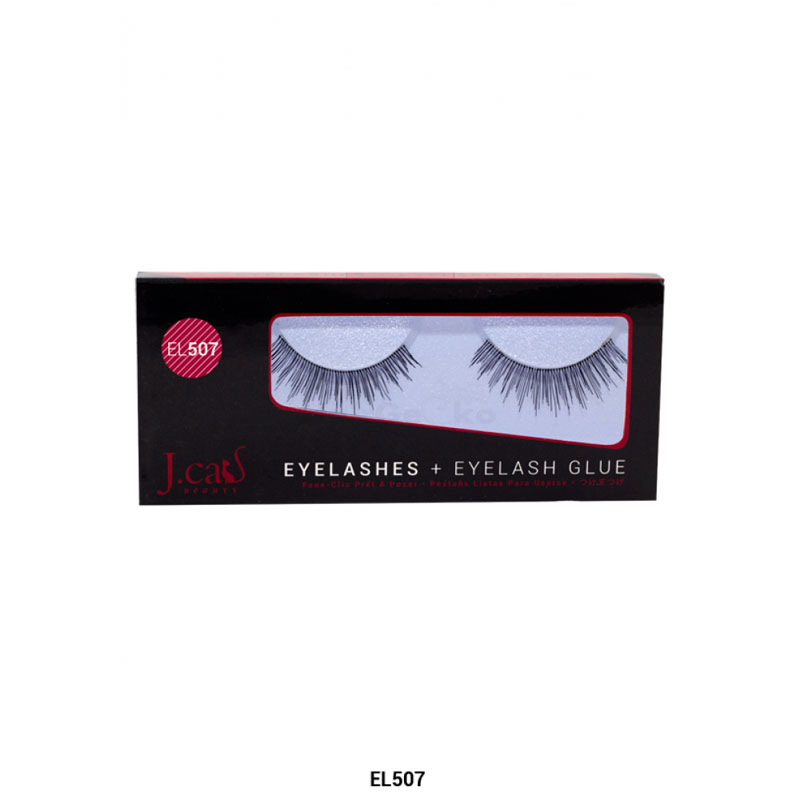 J.Cat Eyelashes Wimpern aus 100% Echthaar + Kleber - EL507