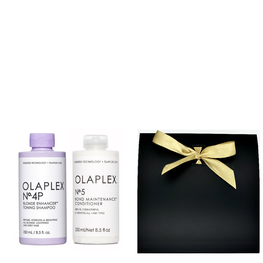 Olaplex Geschenkset Neu - No.4P Blonde Enhancer Toning Shampoo 250ml + No.5 Bond Maintenance Conditioner 250ml 