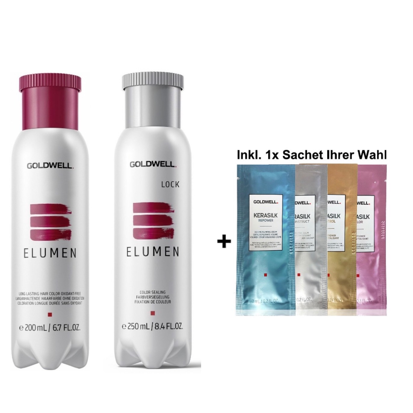 Goldwell Elumen Haarfarbe [GK@all Gold] 200ml + 250ml Lock Versiegelung + 1x Kerasilk Sachet / Probe