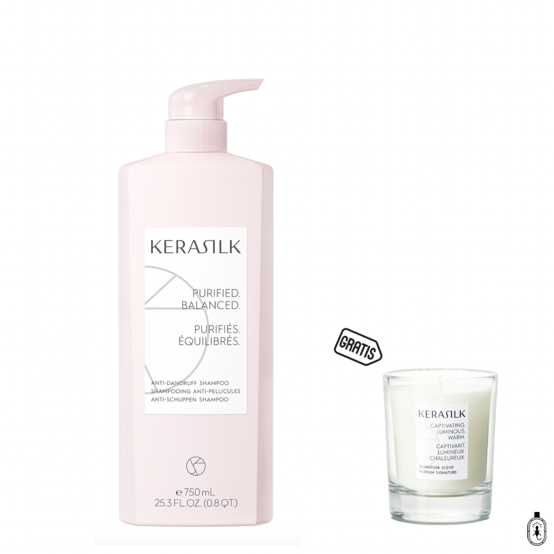 Kerasilk Anti-Schuppen Shampoo 750 ml + gratis Duftkerze