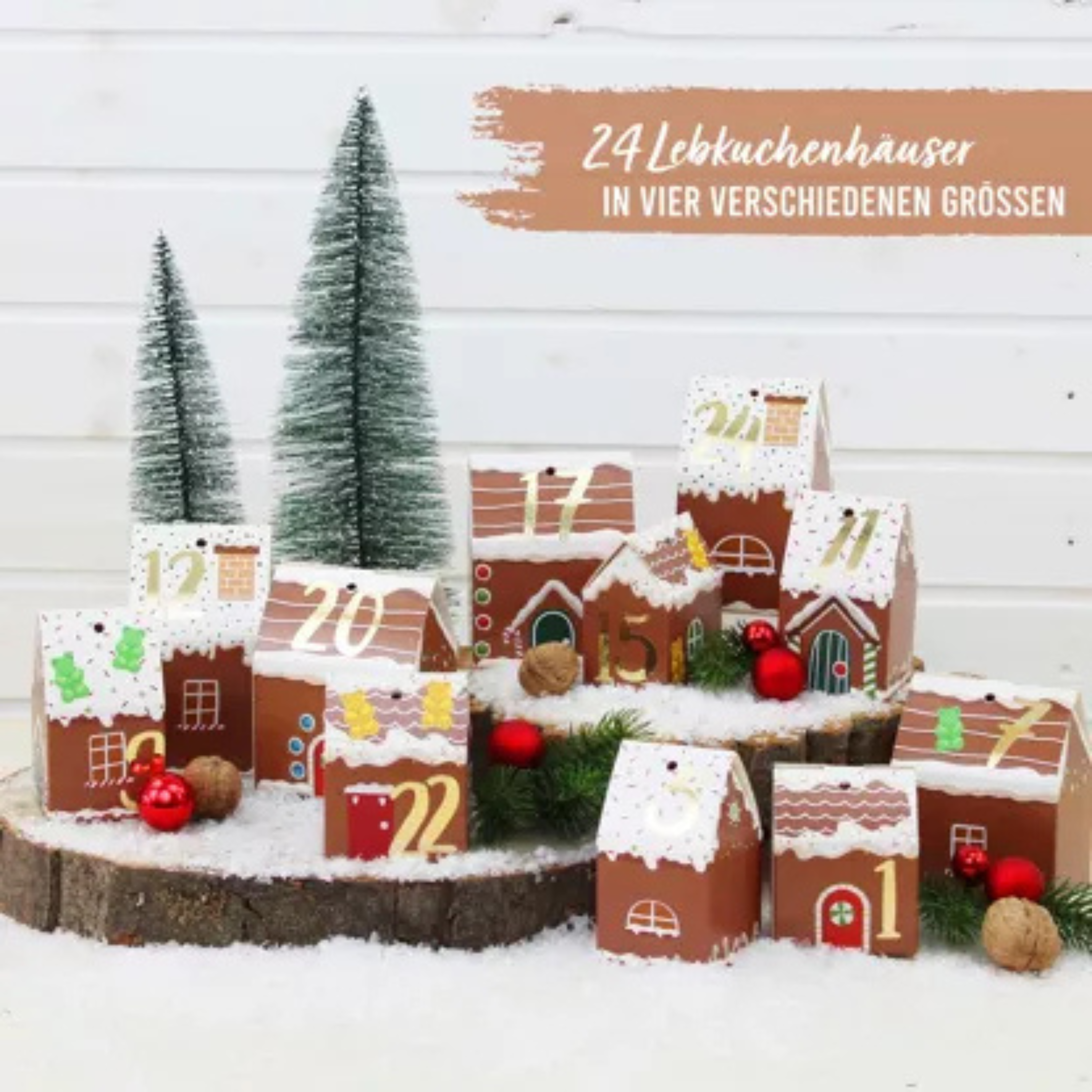 Papierdrachen Adventskalender zum Selbstbefüllen - Lebkuchenhaus