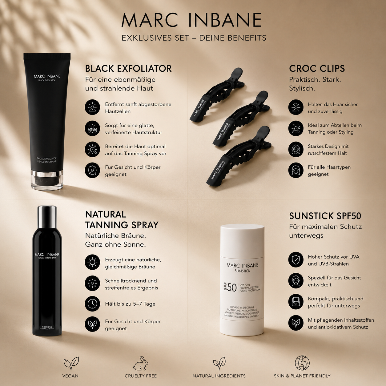 Marc Inbane Summer Glow Set mit Canvas Bag