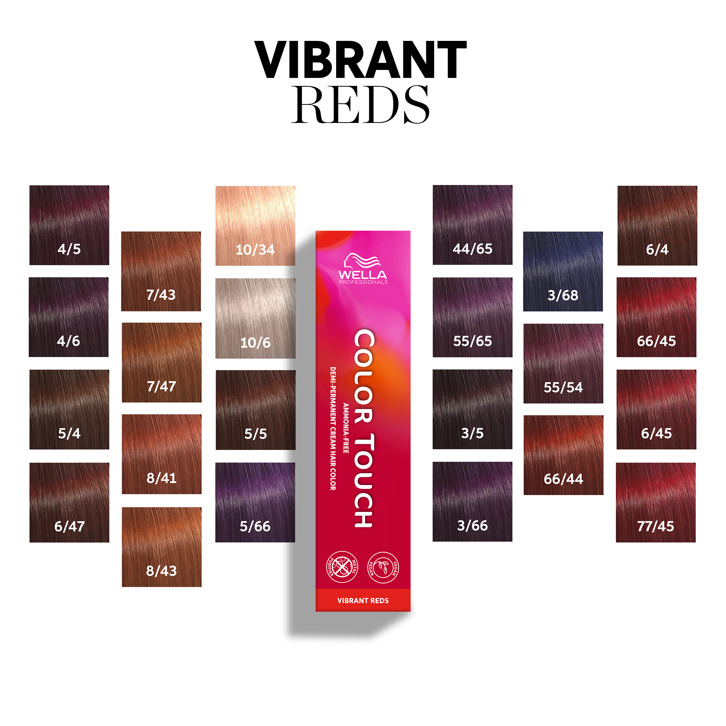 Wella Color Touch Vibrant Reds 44/65 Mittelbraun Intensiv Violett-Mahagoni 60 ml