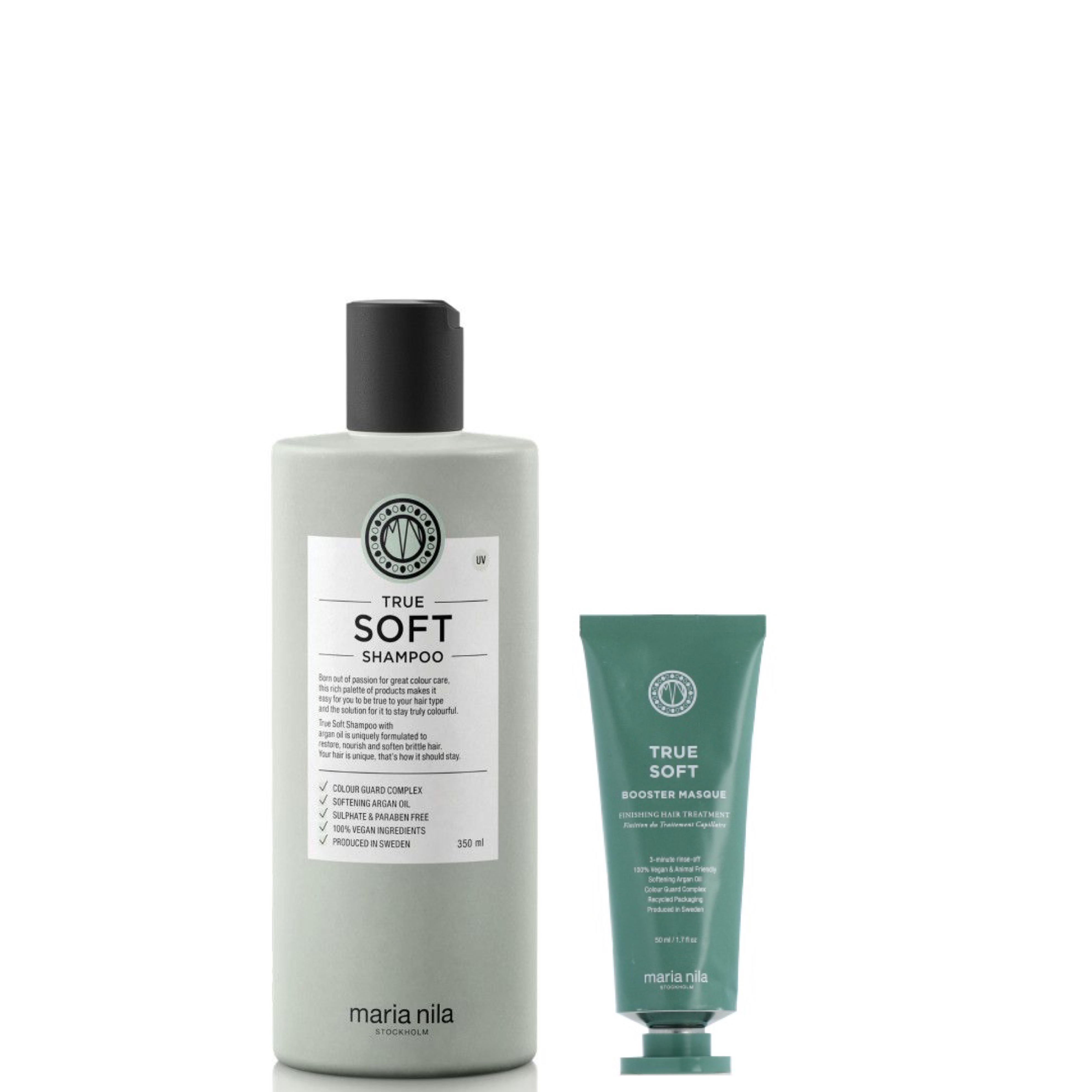Maria Nila True Soft Shampoo 350 ml + Booster Masque 50 ml