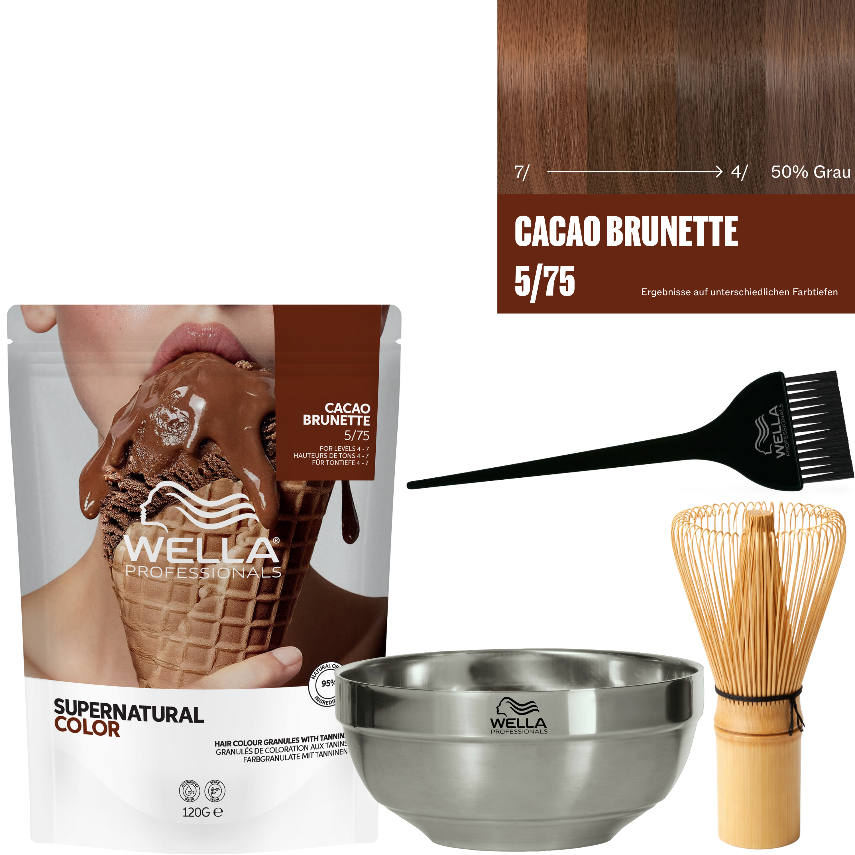 Wella Supernatural Color Komplett-Set - Cacao Brunette 5/75