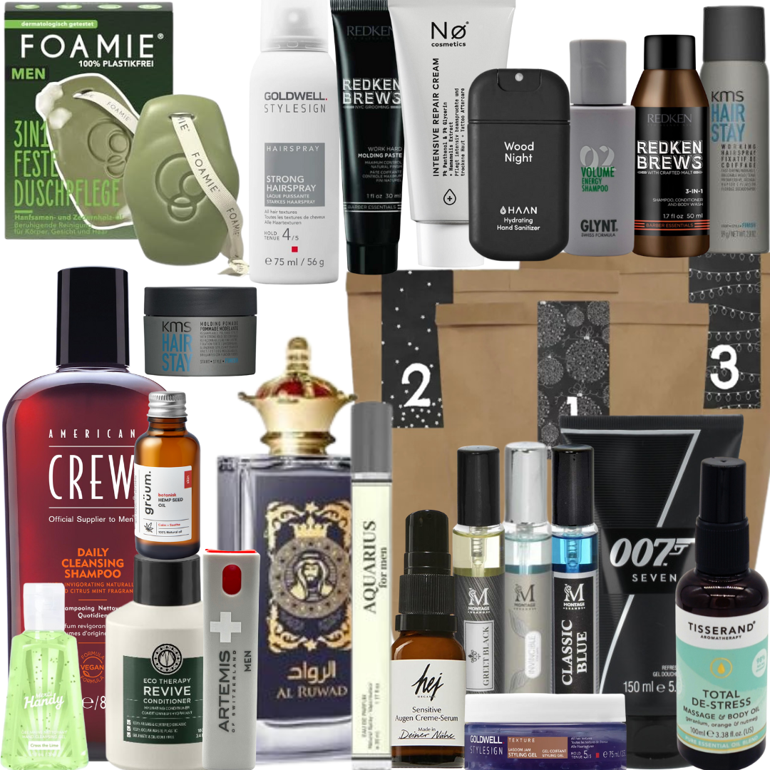 Exklusiver Herren Adventskalender – Beauty, Pflege & Parfum zum Selbstbefüllen