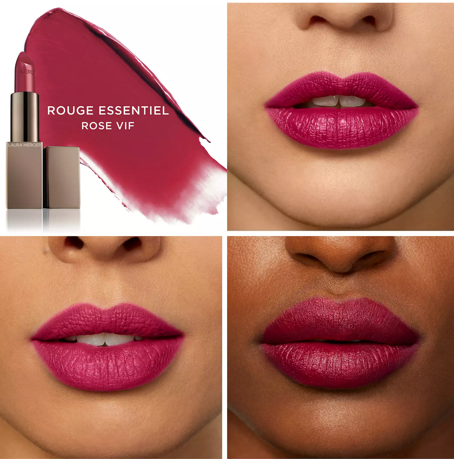 Laura Mercier Rouge Essentiel Silky Creme Lipstick 3,5g - Rose Vif