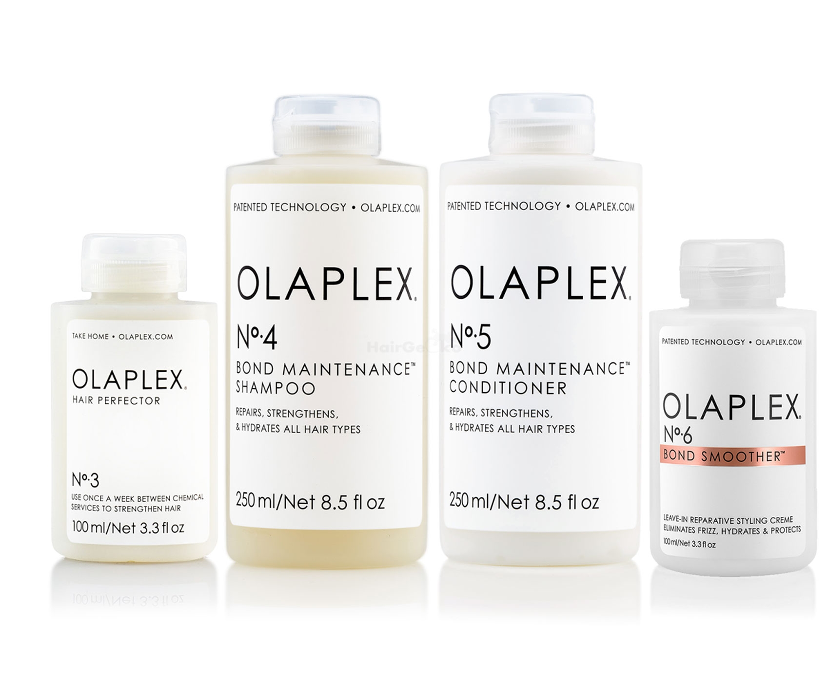 Olaplex Set - Olaplex Bond Maintenance Shampoo No 4 (250ml) + Olaplex Bond Maintenance Conditioner No 5 (250ml) + Olaplex Hair Perfector No 3 (100ml) + Olaplex Bond Smoother No 6 (100ml )