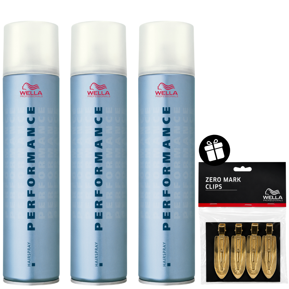 Wella Professionals Performance Hairspray 3x 500 ml mit gratis Haarschmuck