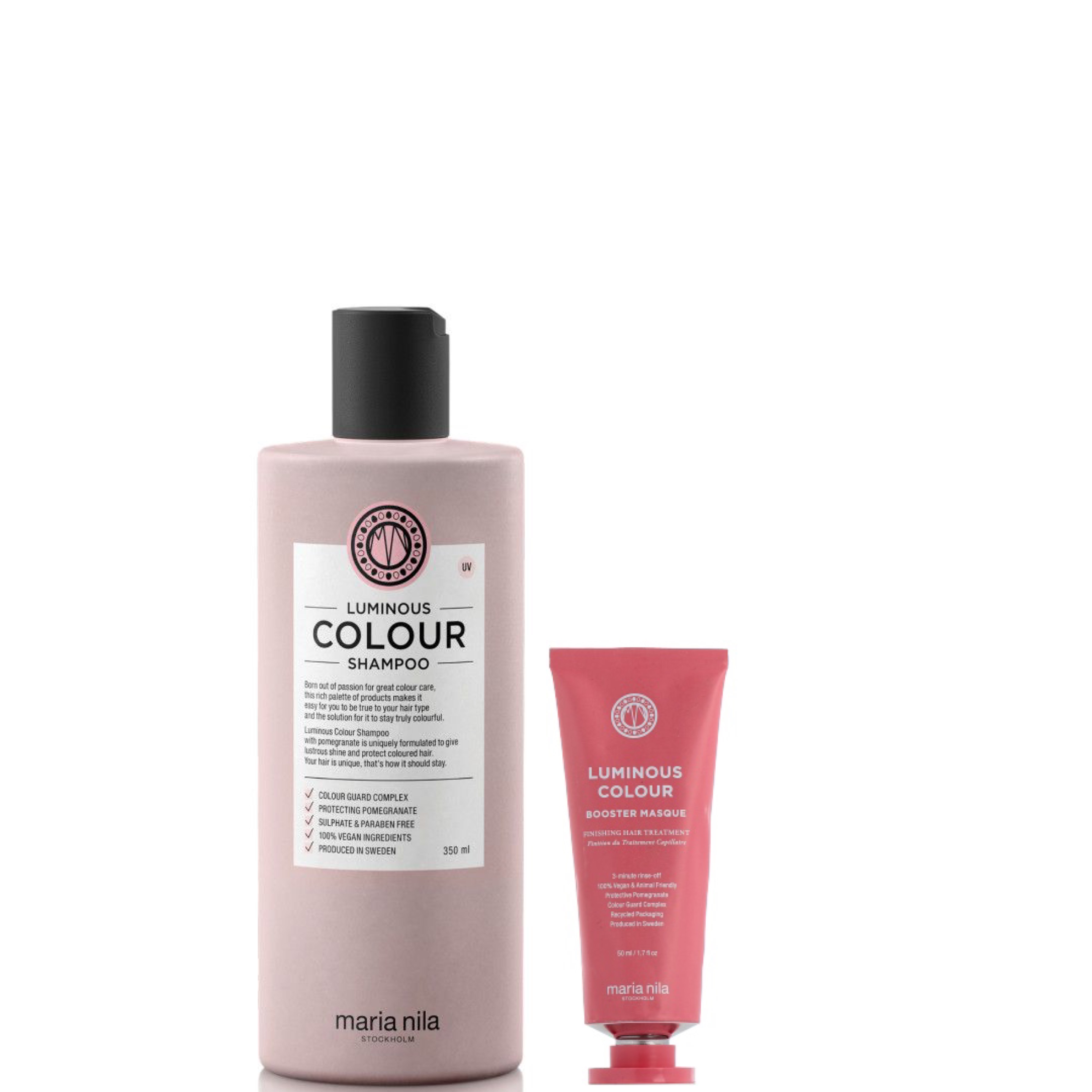 Maria Nila Luminous Colour Shampoo 350 ml + Booster Masque 50 ml