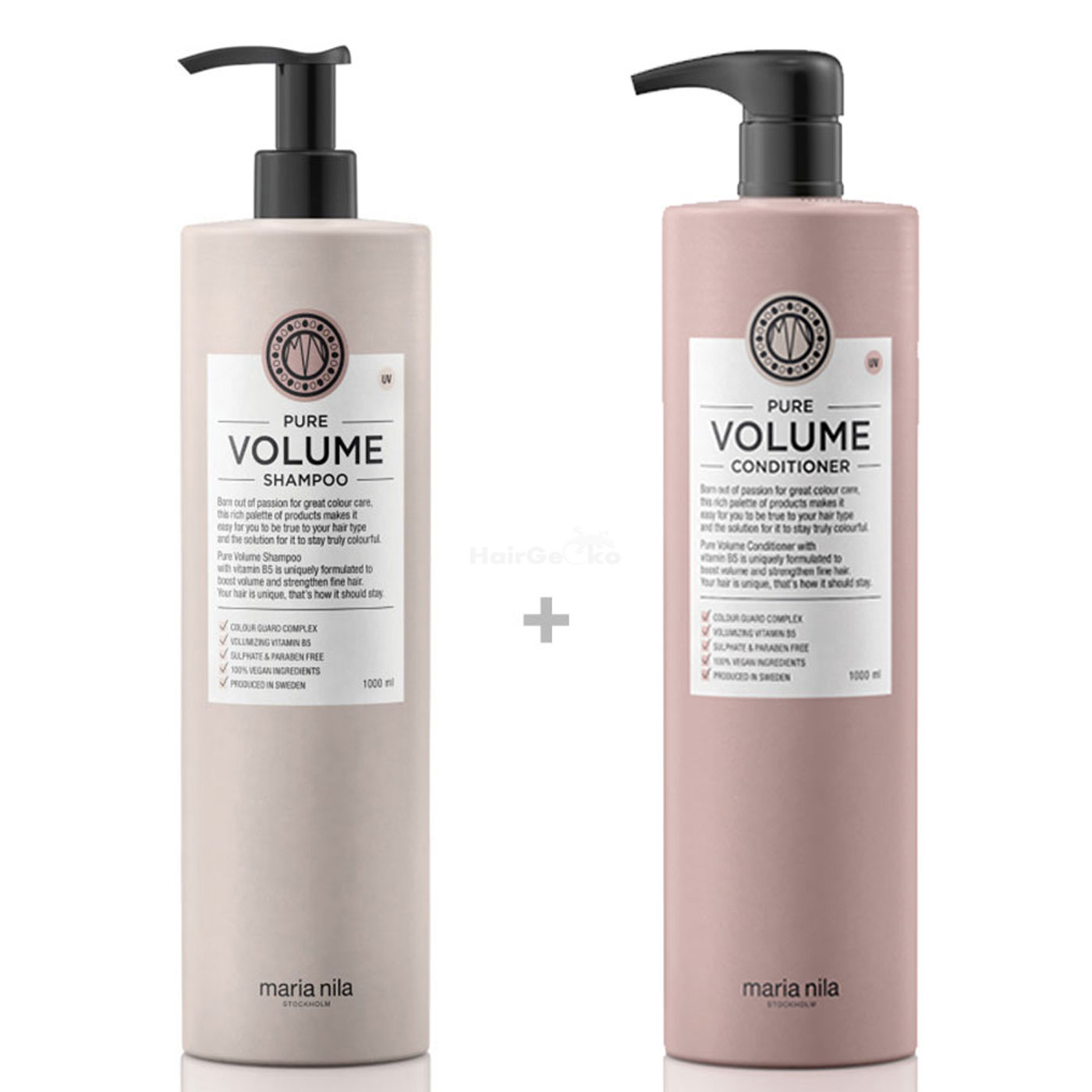 Maria Nila Pure Volume XXL Set - Shampoo 1000 ml + Conditioner 1000 ml