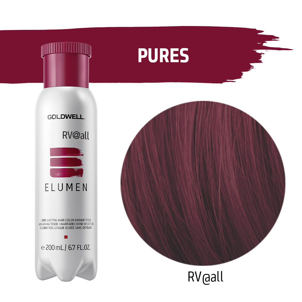Goldwell Elumen Haarfarbe [RV@all Rotviolett] 200ml + 250ml Lock Versiegelung + Elumen Shampoo 30 ml & Elumen Conditioner 30 ml