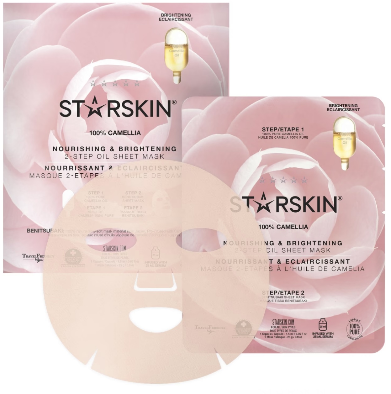 Starskin Camellia Nourishing & Brightening 2-Step Oil Sheet Mask