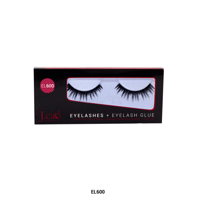 J.Cat Eyelashes Wimpern aus 100% Echthaar + Kleber - EL600