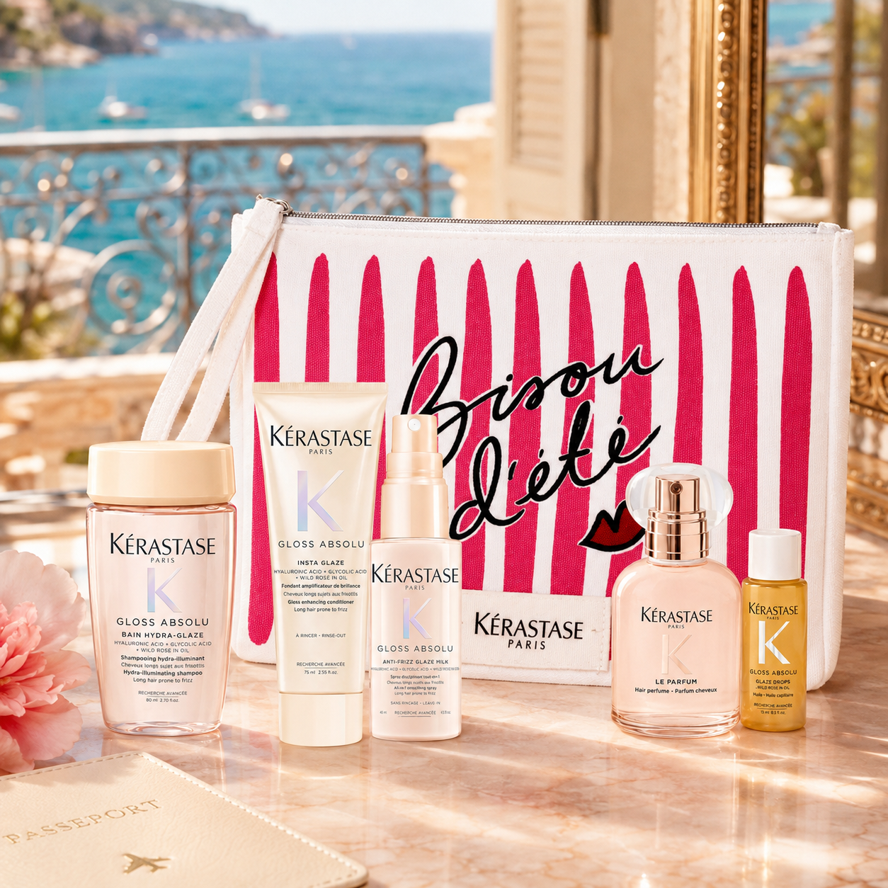 Kérastase Gloss Absolu Travel Set – Glanzpflege, Haarparfum & exklusiver Beauty-Bag