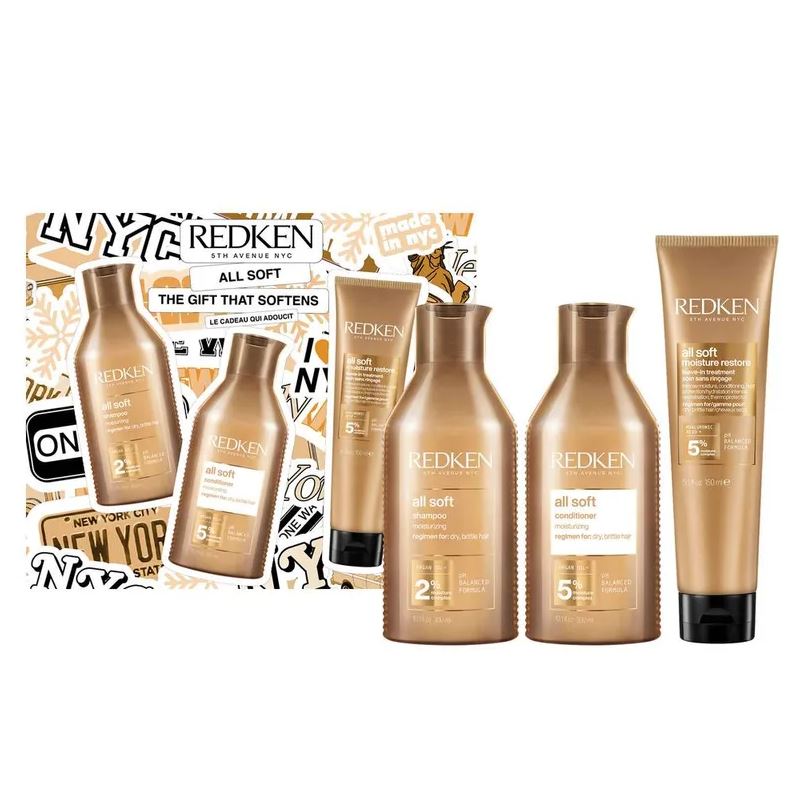 Redken All Soft Set - Shampoo 300ml + Conditioner 300ml + Treatment 150ml