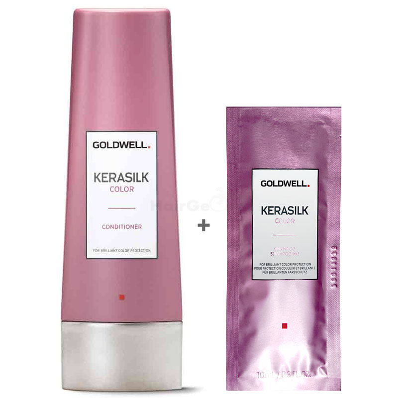 Goldwell Kerasilk Color Gentle Set - Conditioner 200ml + Shampoo Sachet 10ml