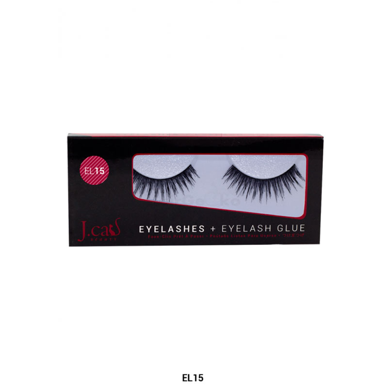 J.Cat Eyelashes Wimpern aus 100% Echthaar + Kleber - EL15
