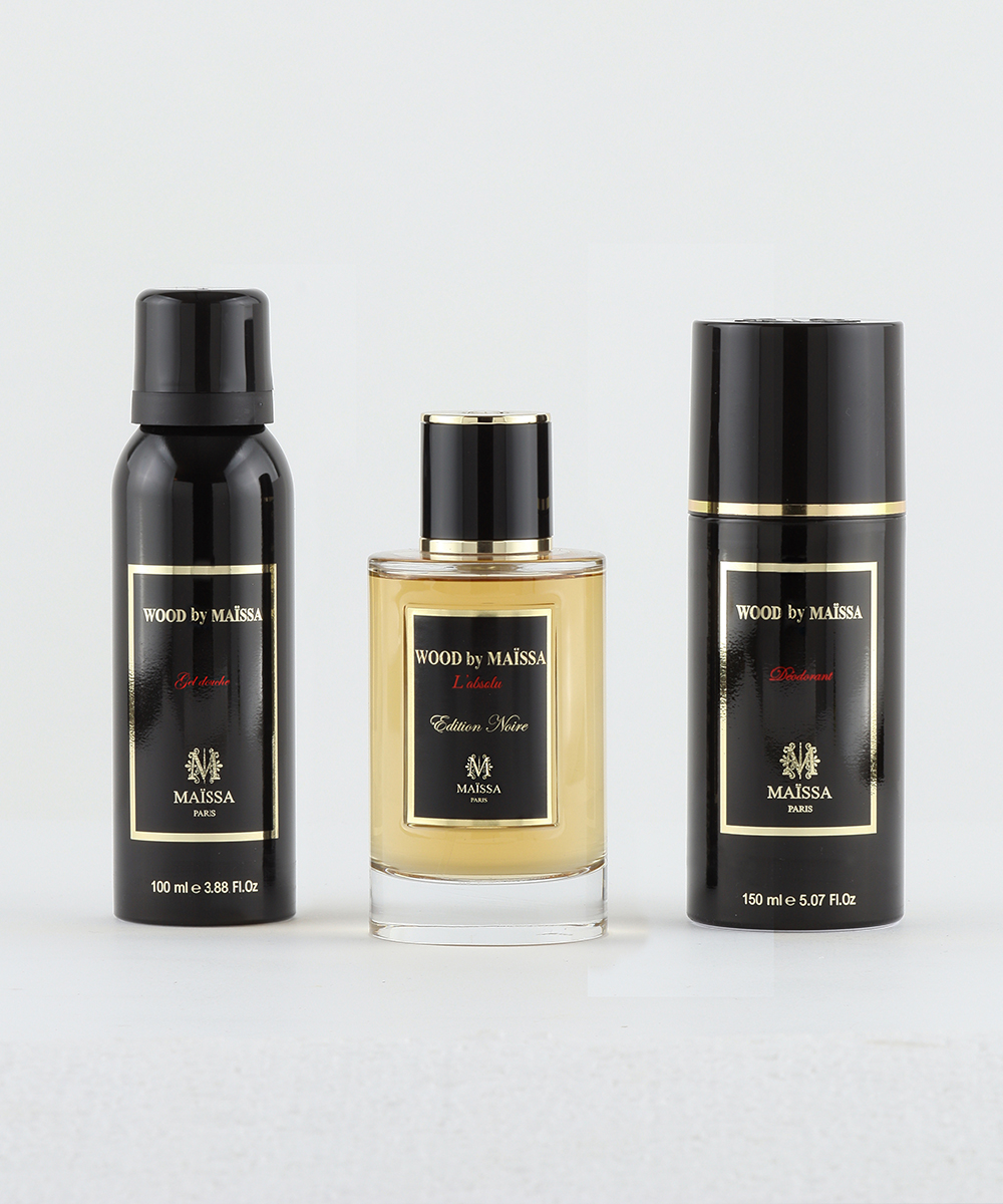 Maison Maissa Wood Coffret - Parfum 100ml + Deospray 150ml + Gel 100ml Maison Maissa Wood Coffret - Parfum 100ml + Deospray 150ml + Gel 100ml