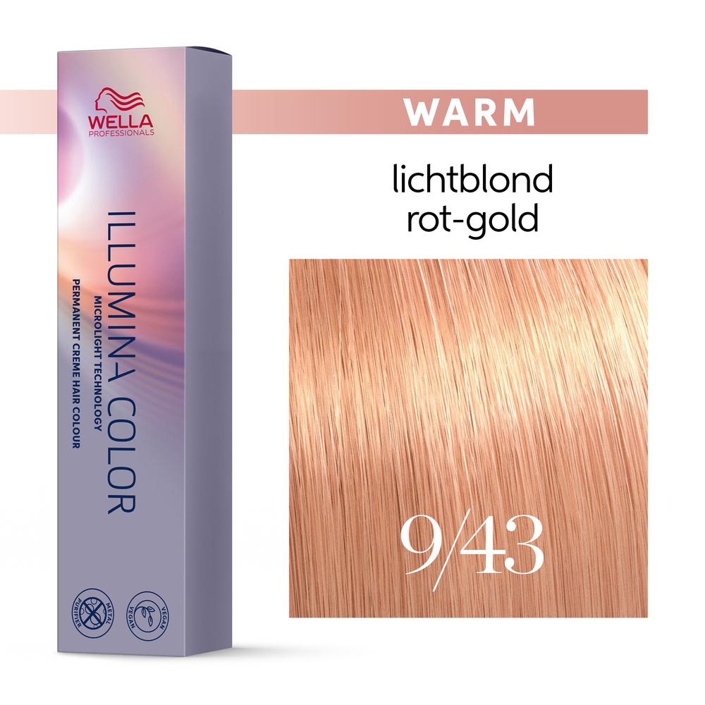 Wella Illumina Farbe 9/43 60 ml + Welloxon Perfect 6% 60 ml