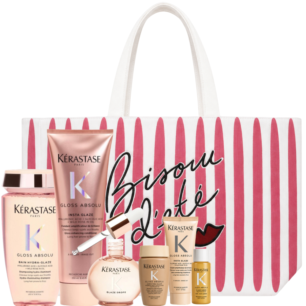 Kérastase Gloss Absolu Luxury Set – Glanzpflege & Anti-Frizz mit exklusiver Strandtasche
