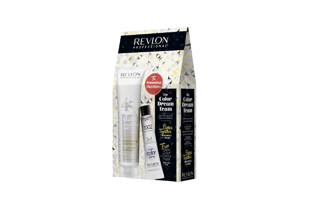 Revlon Color Dream Team Set Stunning Highlights - 45 days Shampoo 275ml + Nutri Color Creme 1002 Platinweiß 50ml