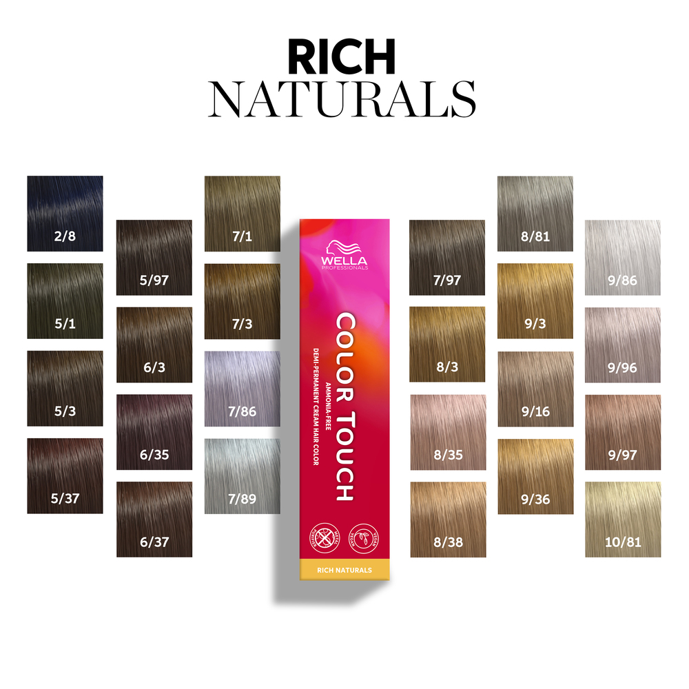 Wella Color Touch Rich Naturals 7/1 60 ml + Intensiv-Emulsion 1,9 % 60 ml