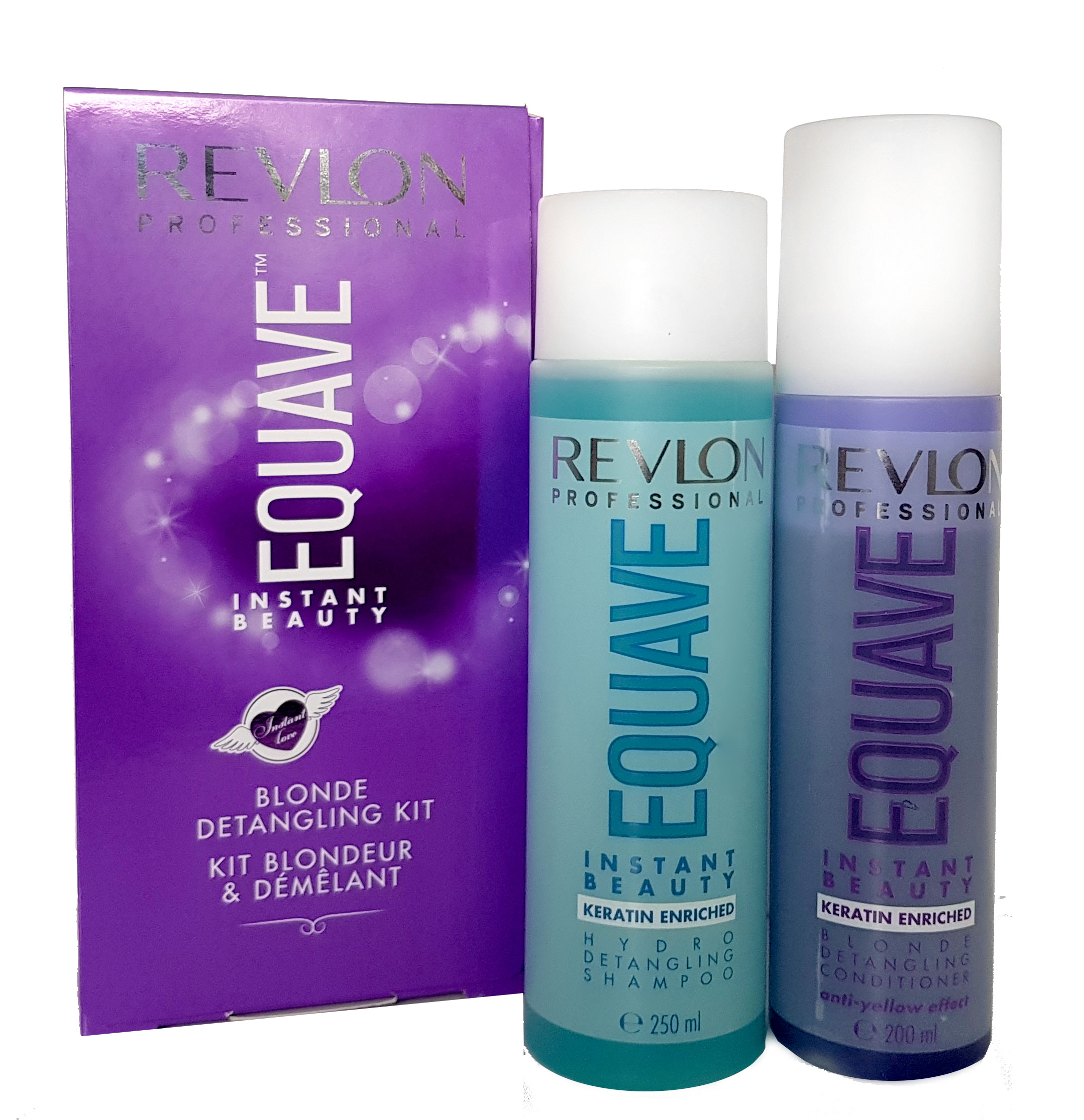 Revlon Equave Instant Beauty Blonde Detangling Keratin Kit - Shampoo 250ml + Blonde Conditioner 200ml