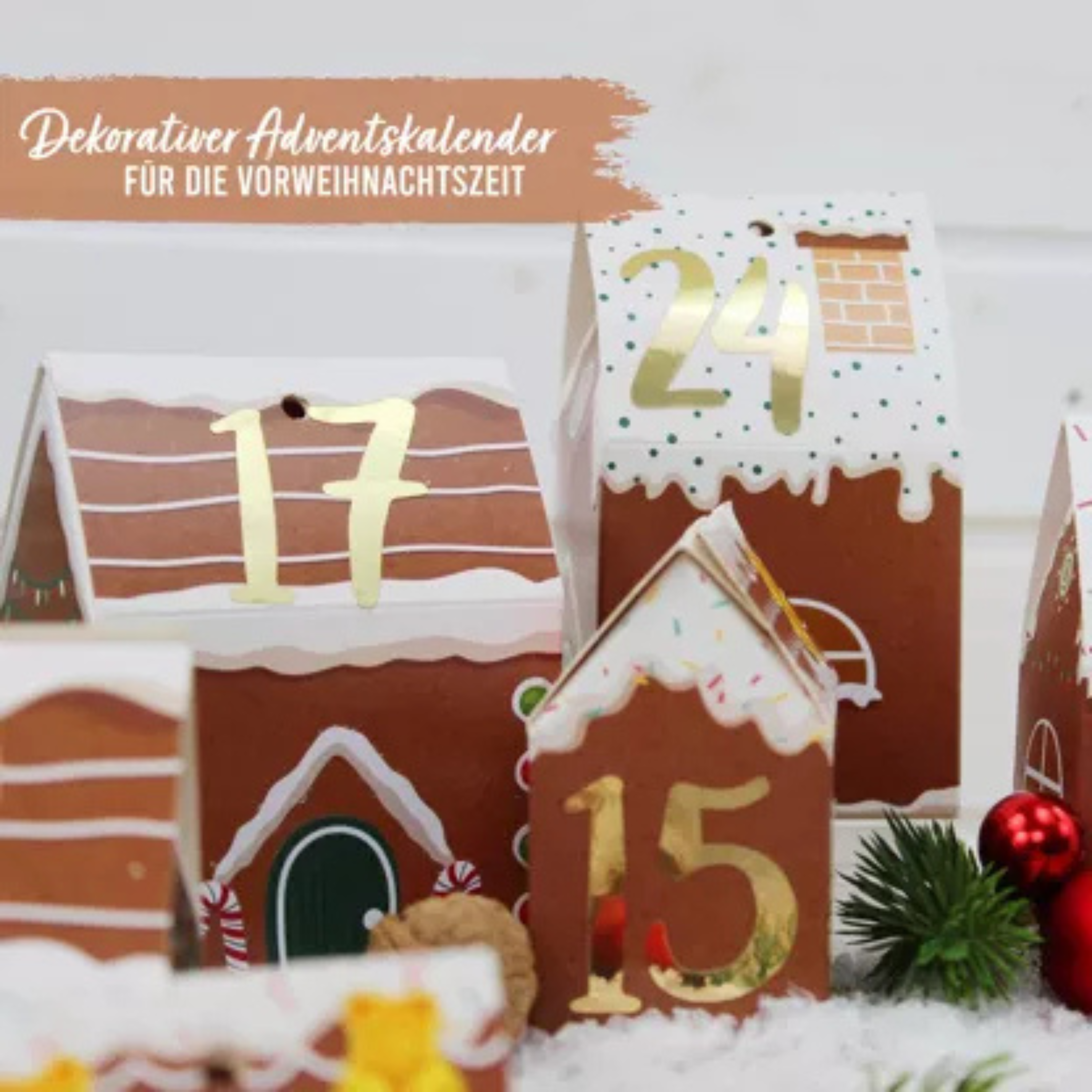 Papierdrachen Adventskalender zum Selbstbefüllen - Lebkuchenhaus