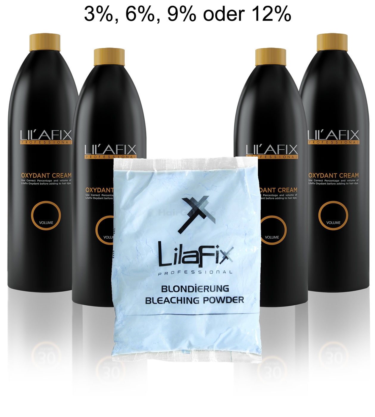 Lilafix Oxydant Cream Oxidant Wasserstoff 3% 4x 1l = 4l + Blondierung 500g