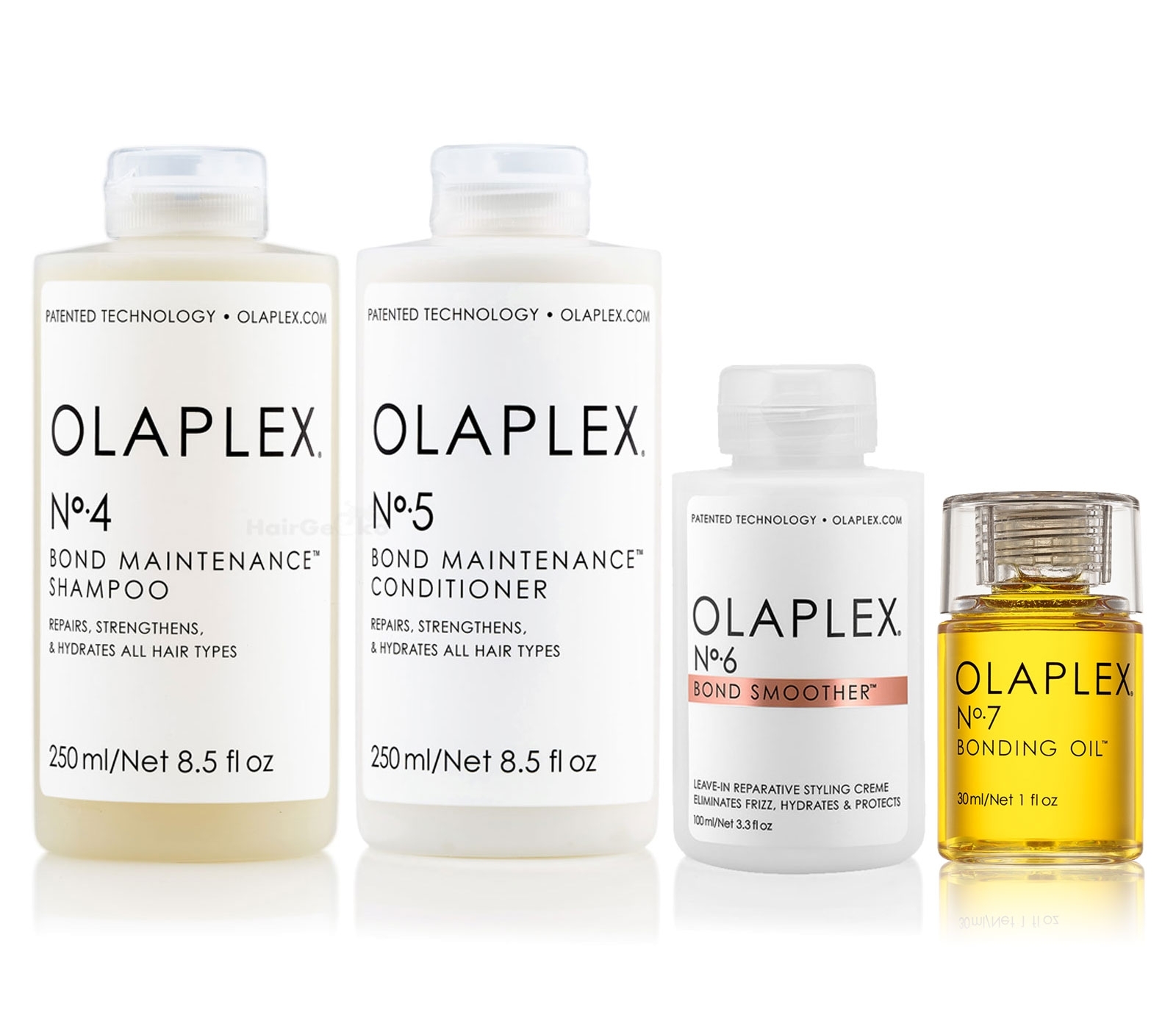 Olaplex Set - Olaplex Bond Maintenance Shampoo No 4 (250ml) + Olaplex Bond Maintenance Conditioner No 5 (250ml) + Olaplex Bond Smoother No 6 (100ml) + Olaplex Bonding Oil No 7 (30ml )