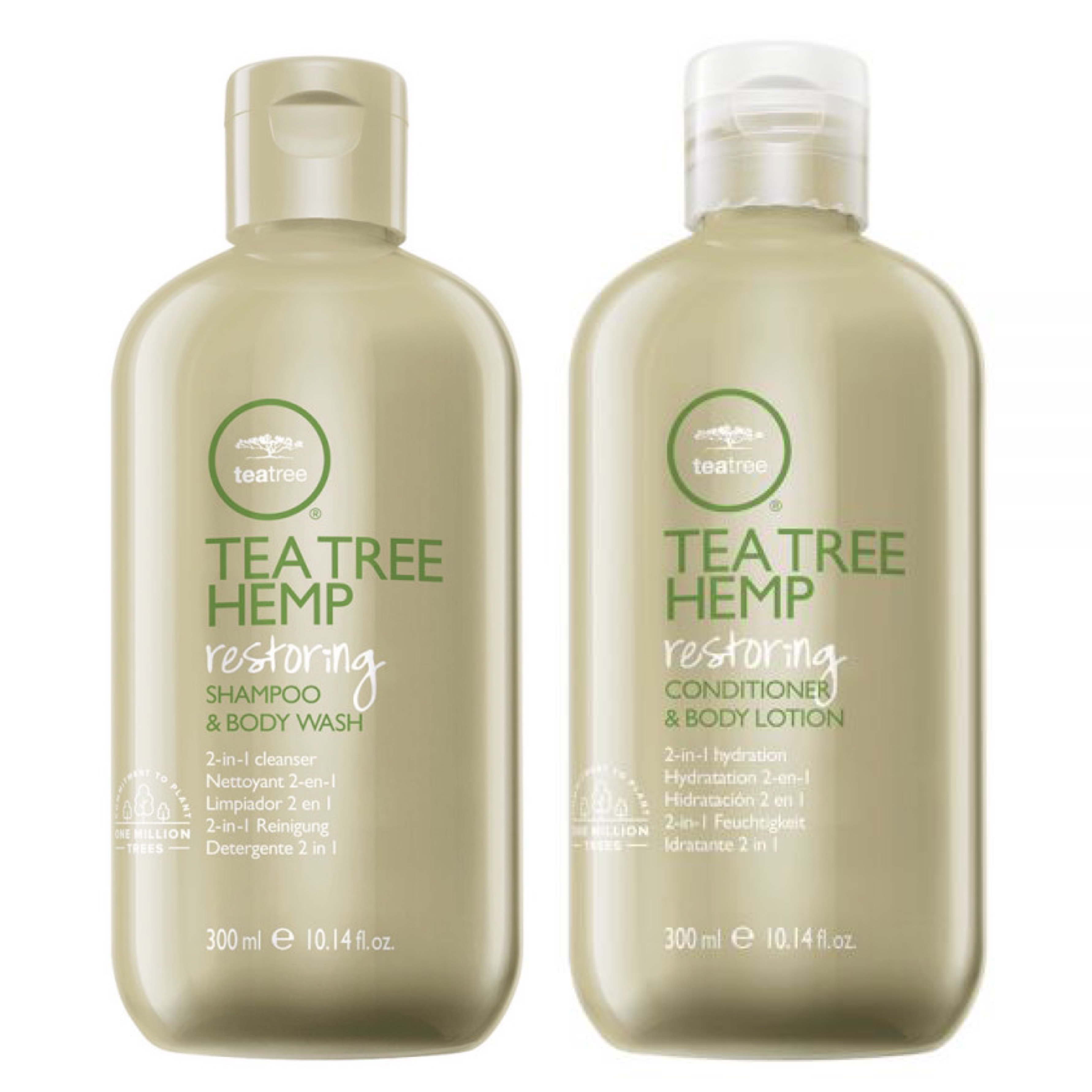 Paul Mitchell Tea Tree Hemp Duo - Restoring Shampoo & Body Wash + Restoring Conditioner & Body Lotion