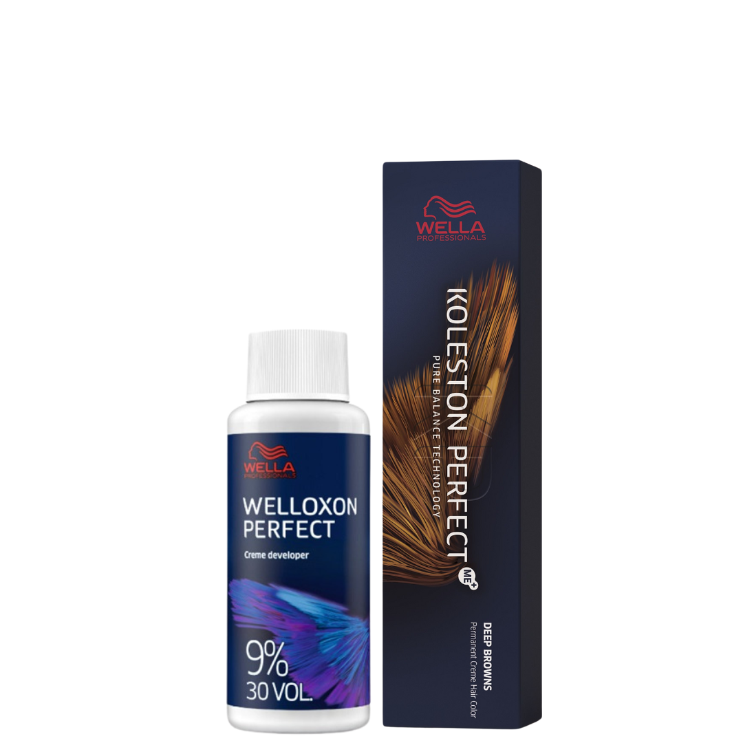 Wella Koleston Deep Browns 4/75 + Welloxon Perfect 9% 60 ml