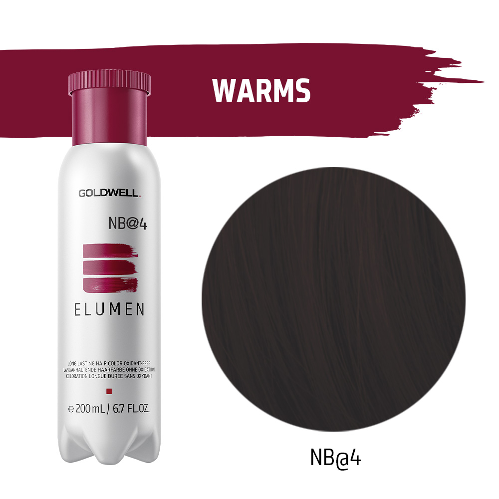 Goldwell Elumen Haarfarbe [NB@4] 200ml + 250ml Lock Versiegelung + 1x Kerasilk Sachet / Probe