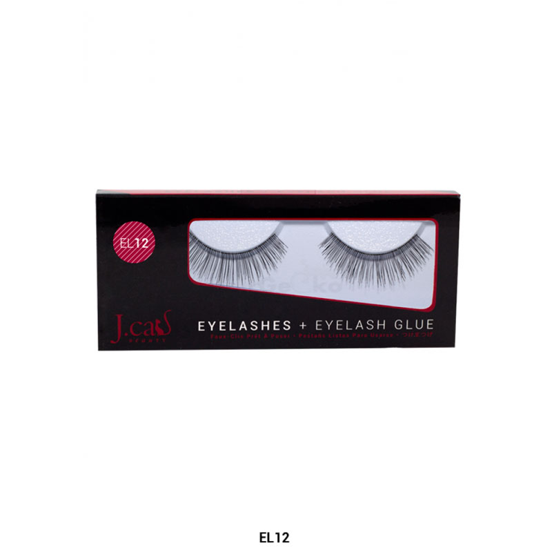 J.Cat Eyelashes Wimpern aus 100% Echthaar + Kleber - EL12