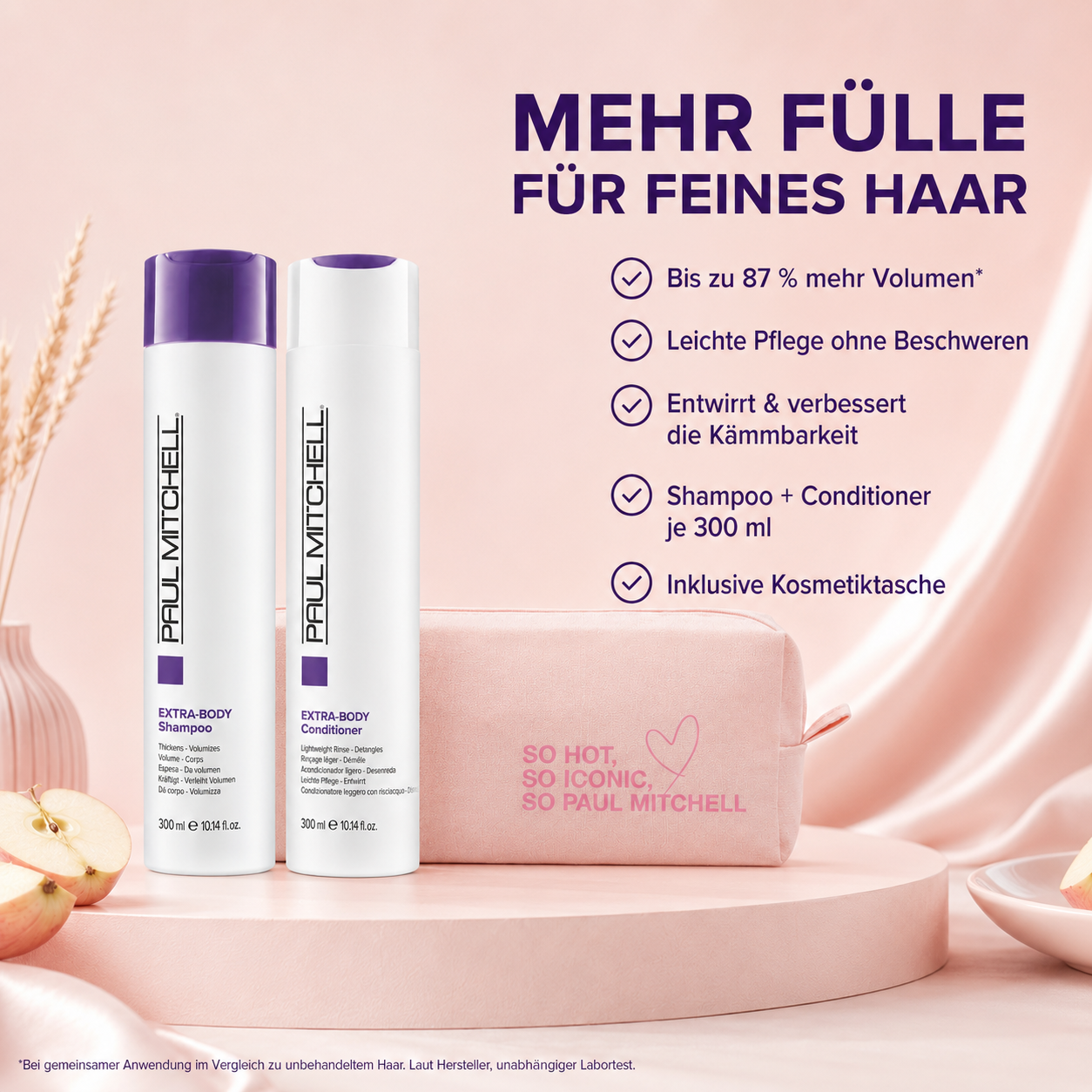 Paul Mitchell Extra Body Duo mit Kosmetiktasche