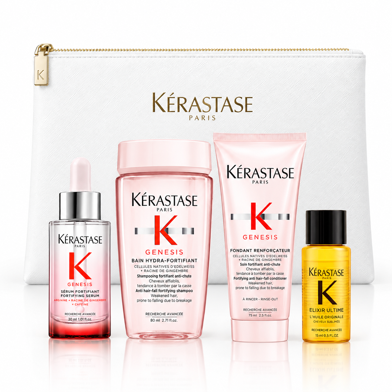 Kérastase Genesis Reiseset – 4 Pflegeprodukte + Kosmetiktasche
