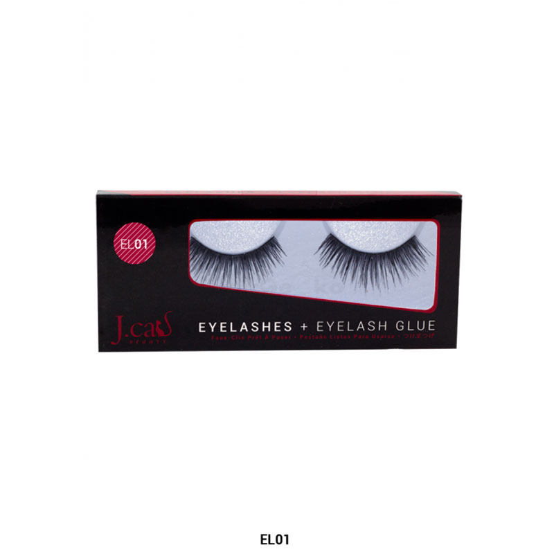 J.Cat Eyelashes Wimpern aus 100% Echthaar + Kleber - EL01