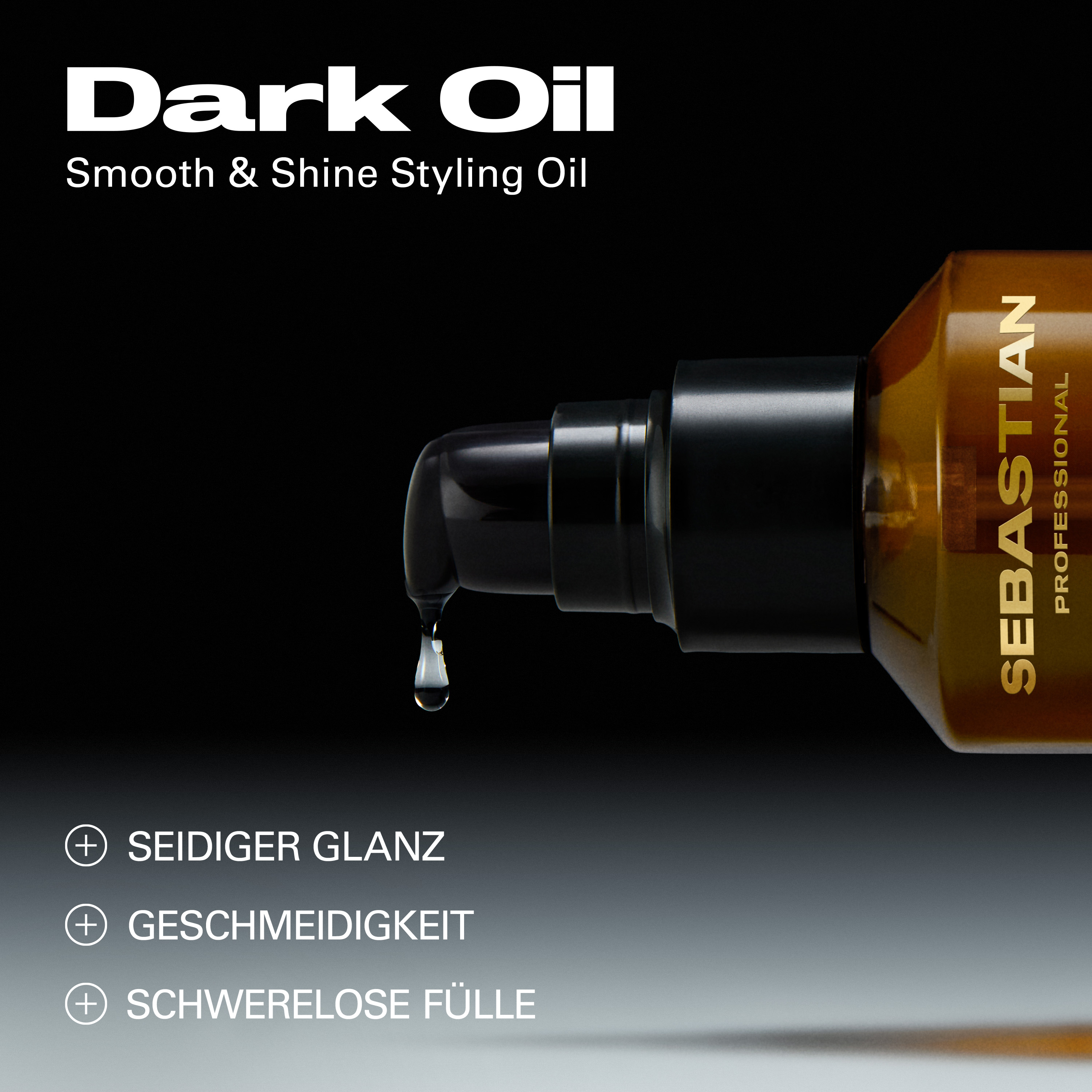 Sebastian Professional Dark Oil Luxury Routine – 5-teiliges Glanz- & Pflege-Set für seidiges, geschmeidiges Haar